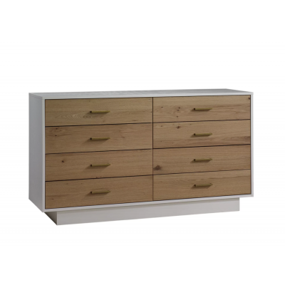 Como Naturale 8-Drawer 52'' Double Dresser 14036 (White/Rustic Oak)